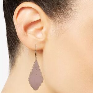 Lonna & Lilly Gold-Tone and Purple Flat Color Stone Teardrop Earrings